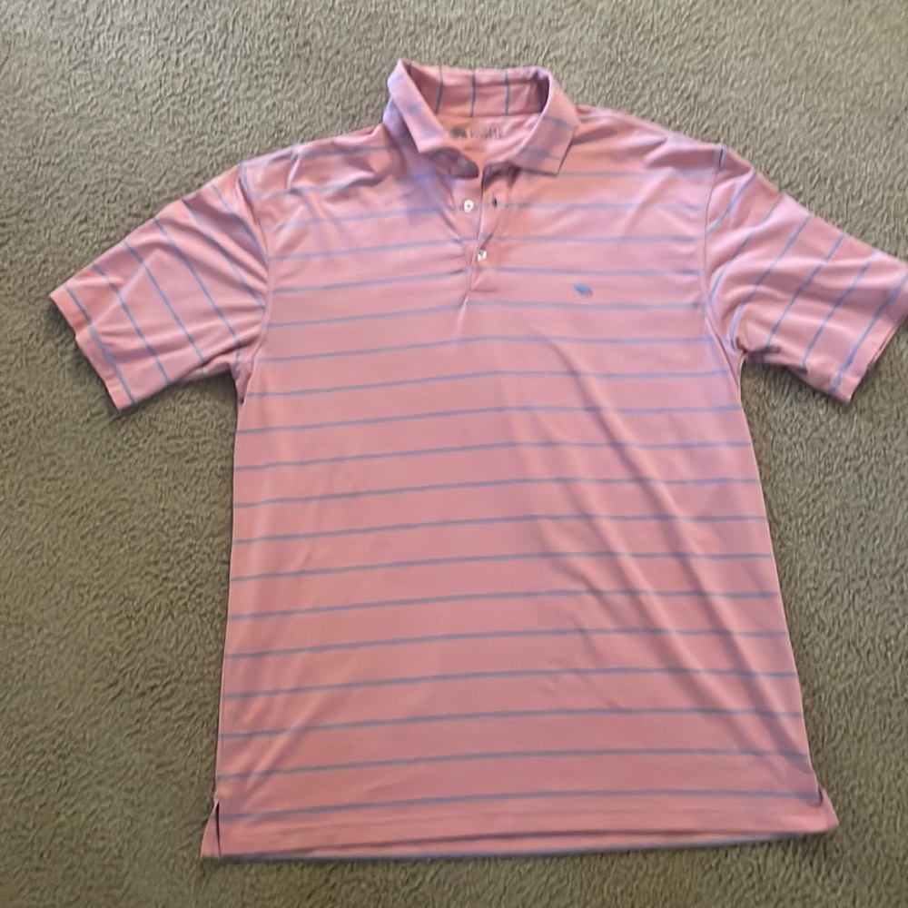 Light pink/light blue stripe, onward reserve performance shirt, worn a few times